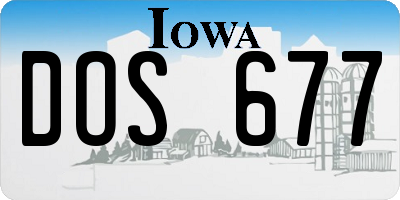 IA license plate DOS677