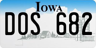 IA license plate DOS682