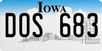 IA license plate DOS683