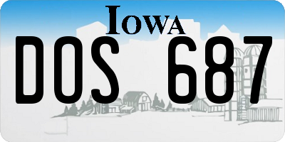 IA license plate DOS687