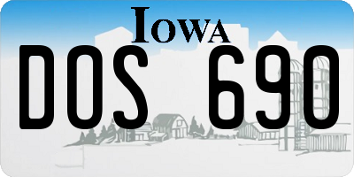 IA license plate DOS690