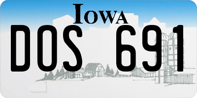 IA license plate DOS691