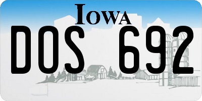 IA license plate DOS692