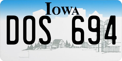 IA license plate DOS694