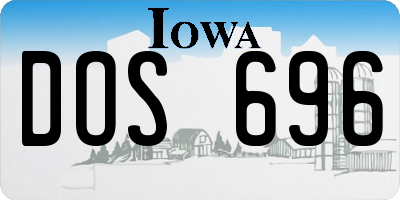 IA license plate DOS696