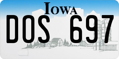 IA license plate DOS697
