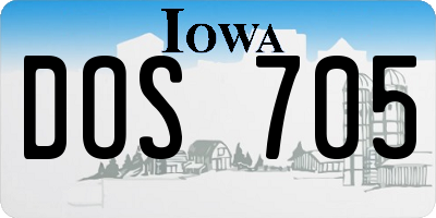 IA license plate DOS705