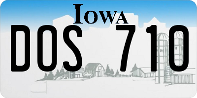 IA license plate DOS710