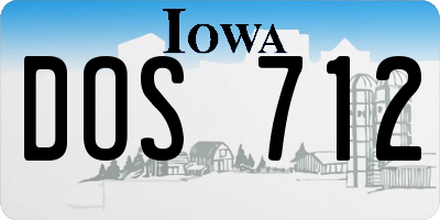 IA license plate DOS712