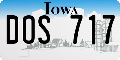 IA license plate DOS717