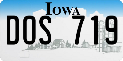 IA license plate DOS719
