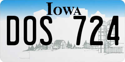 IA license plate DOS724