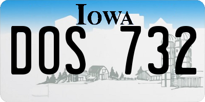 IA license plate DOS732