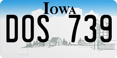 IA license plate DOS739