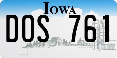 IA license plate DOS761