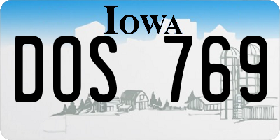 IA license plate DOS769