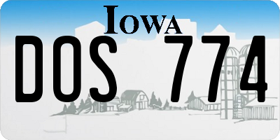 IA license plate DOS774