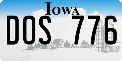 IA license plate DOS776