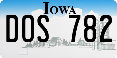 IA license plate DOS782