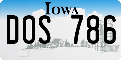 IA license plate DOS786