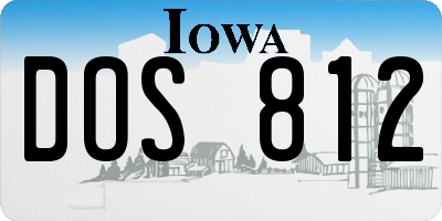 IA license plate DOS812