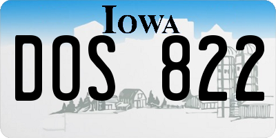IA license plate DOS822