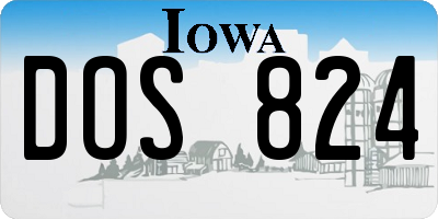 IA license plate DOS824
