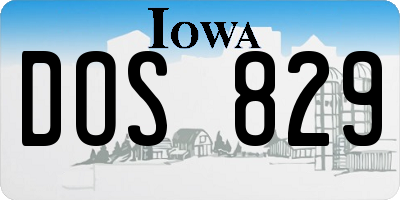 IA license plate DOS829