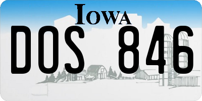 IA license plate DOS846