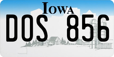 IA license plate DOS856