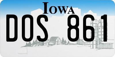 IA license plate DOS861