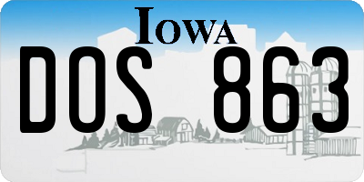 IA license plate DOS863