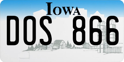 IA license plate DOS866