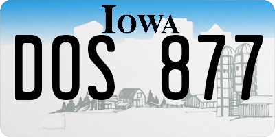 IA license plate DOS877