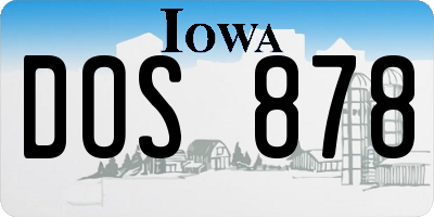 IA license plate DOS878