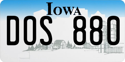 IA license plate DOS880