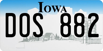 IA license plate DOS882