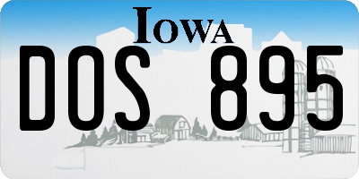 IA license plate DOS895