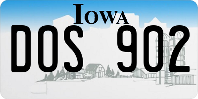 IA license plate DOS902