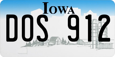 IA license plate DOS912