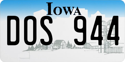 IA license plate DOS944