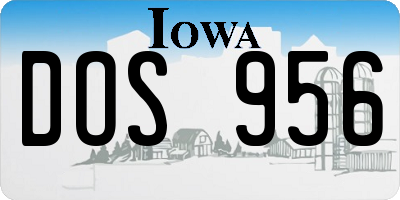 IA license plate DOS956