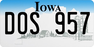 IA license plate DOS957