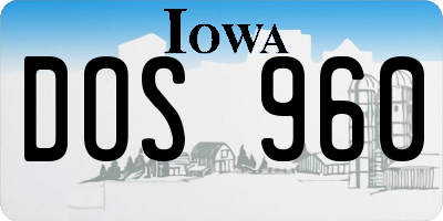 IA license plate DOS960