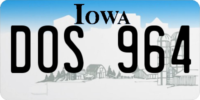 IA license plate DOS964
