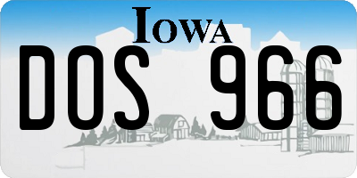 IA license plate DOS966