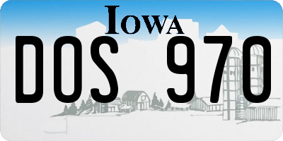 IA license plate DOS970
