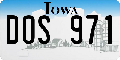 IA license plate DOS971
