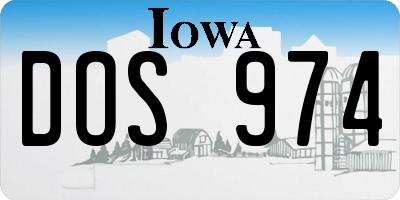 IA license plate DOS974