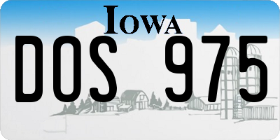 IA license plate DOS975